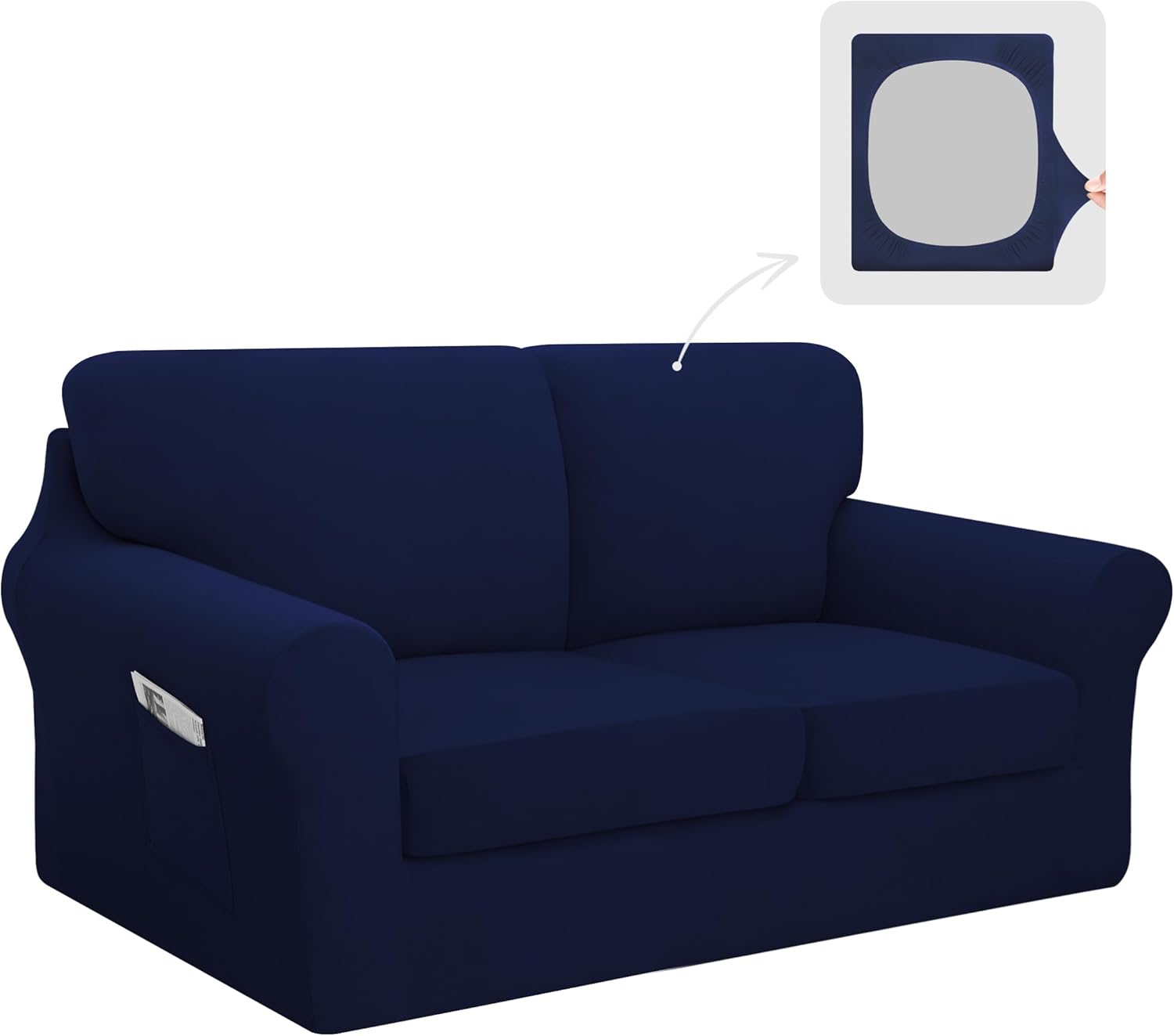Easy-Going 5 Pieces Stretch Loveseat Cover Set for Protection