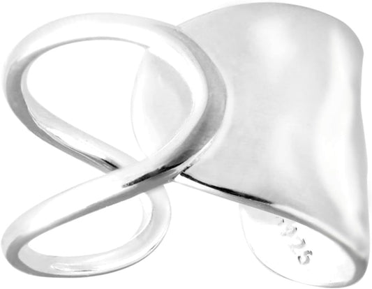 925 Sterling Silver Dainty Wide Ring for Women and Teen Girls