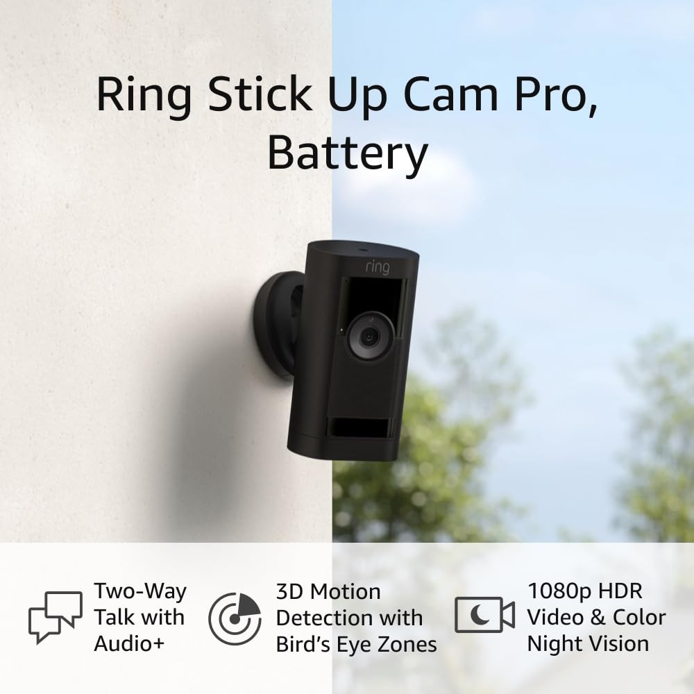 Ring Stick Up Cam Pro | Enhanced Two-Way Talk