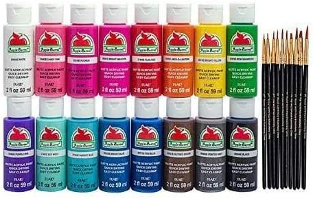 Vibrant 2oz Acrylic Paint Set - 16 Colors by Apple Barrel