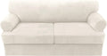 H.VERSAILTEX Velvet 3 Piece T Cushion Sofa Cover for 72-90 in - Thick