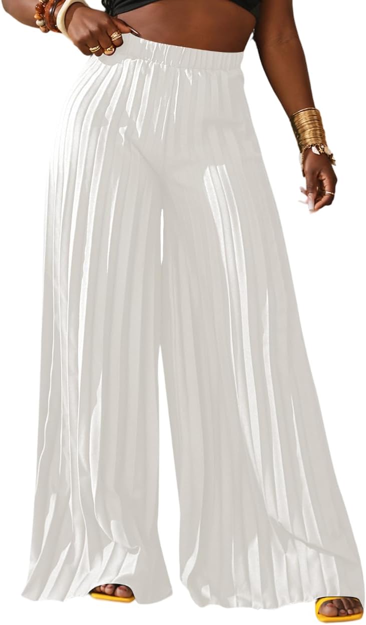 SOLY HUX Women's Wide Leg Palazzo Pants for Dressy Casual Wear