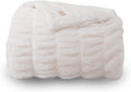 Luxurious Soft Faux Rabbit Fur Throw Blanket 50 in x 60 in - Ruched