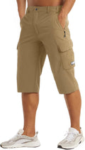 MAGCOMSEN Men's Workout 3/4 Capri Quick Dry Shorts - Pocketed Comfort