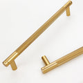 7.5 in Center Gold Cabinet Handles 30 Pack - Knurled Diamond Pulls