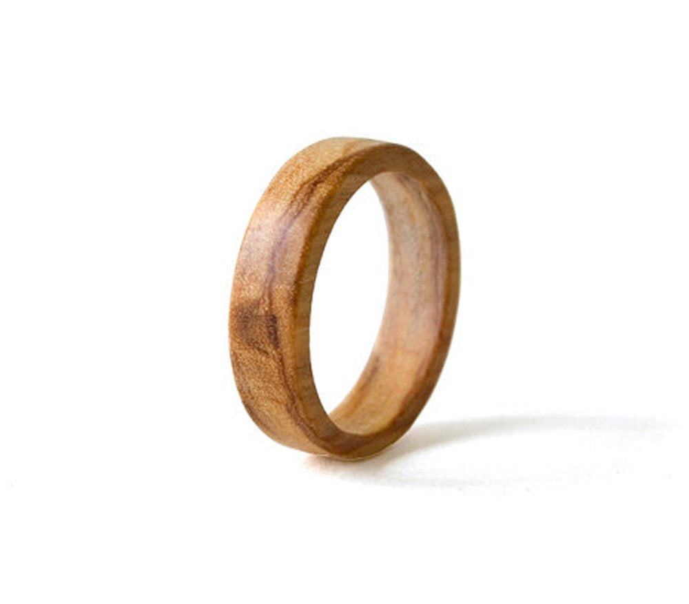 Olive Wood Ring - Custom Personalized Wedding Band for Men & Women