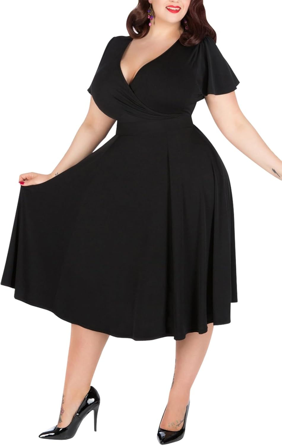 Nemidor Plus Size Dresses for Curvy Women with Pockets