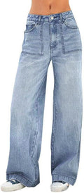 EMMIOL Women's Vintage Y2K Wide Leg Jeans for Casual Style