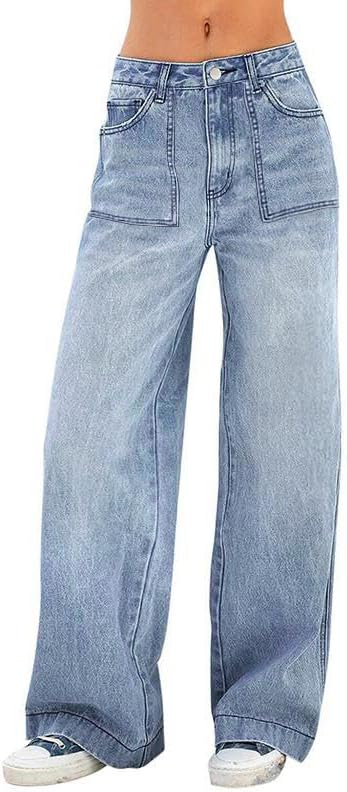 EMMIOL Women's Vintage Y2K Wide Leg Jeans for Casual Style