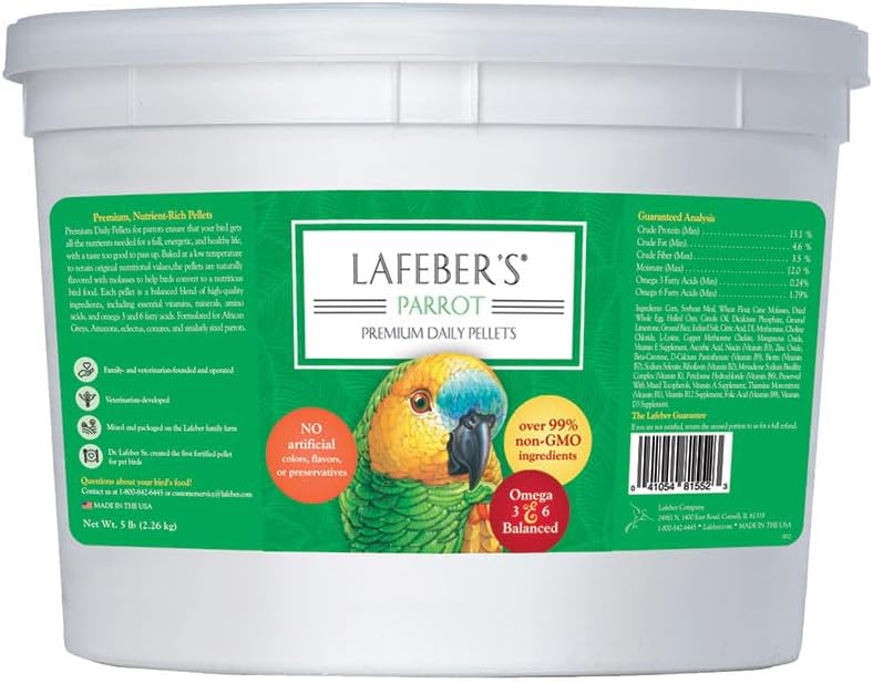 Premium Daily Diet Pellets for Parrots - Non-GMO Ingredients