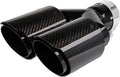 Carbon Fiber Exhaust Tips 2.5 in to Dual 3.5 in Outlet - Sleek Finish