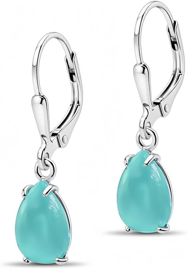 925 Sterling Silver Gemstone Earrings for Women - Turquoise Style