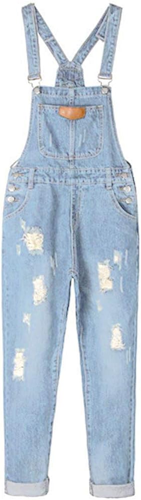 AvaCostume Women's Adjustable Strap Ripped Denim Overalls Review
