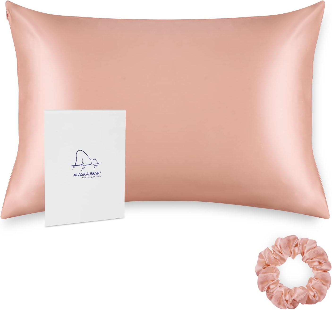 ALASKA BEAR Natural Silk Pillowcase for King Size Comfort