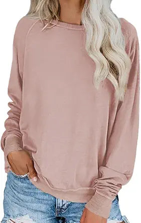 Dokotoo Womens Casual Solid & Tie Dye Pullover Sweatshirts Tops