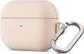 Leather Case for AirPods Pro 2 - Pearl White Carbon Fibre Texture