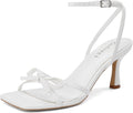 Kitten Heels with Bow Strappy Heels for Women - Comfortable Mid Heel