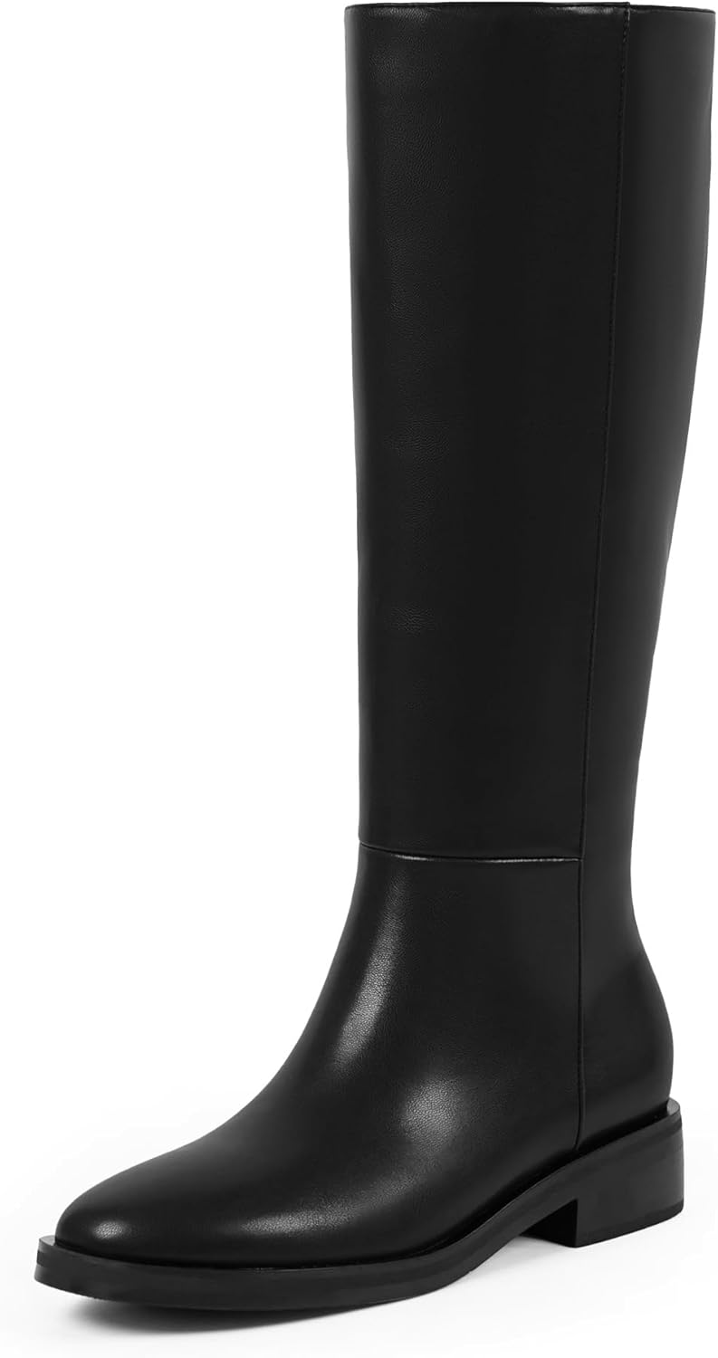 Modatope Knee High Boots for Women with Round Toe Design