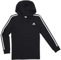adidas Youth 3 Stripe Hooded Tee (Black Medium) - Everyday Comfort