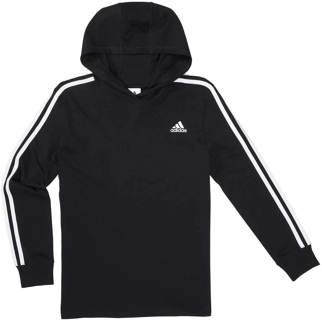 adidas Youth 3 Stripe Hooded Tee - Comfort and Style!