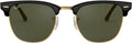 Clubmaster Square Sunglasses Medium Size - Polished Black
