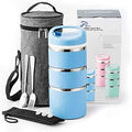 Lille Home Stackable Stainless Steel Thermal Bento Box - 3-Tier