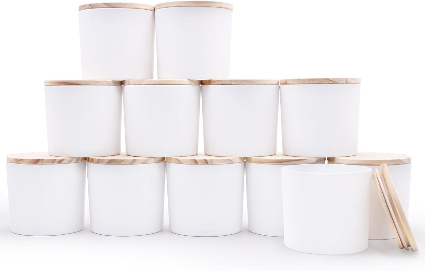 12 OZ Thick Candle Jars for Making Candles - 12 Pcs Set