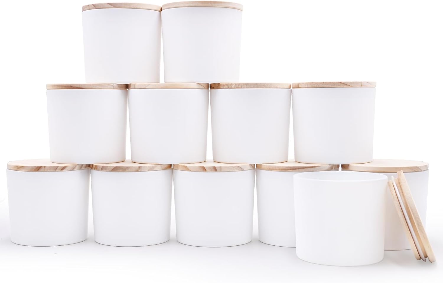 12 OZ Thick Candle Jars for Making Candles - 12 Pcs Set