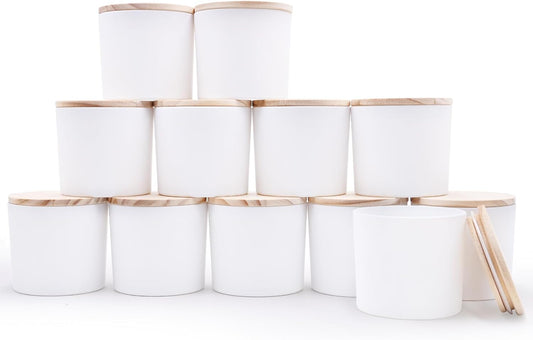 12 OZ Thick Candle Jars for Making Candles - 12 Pcs Set