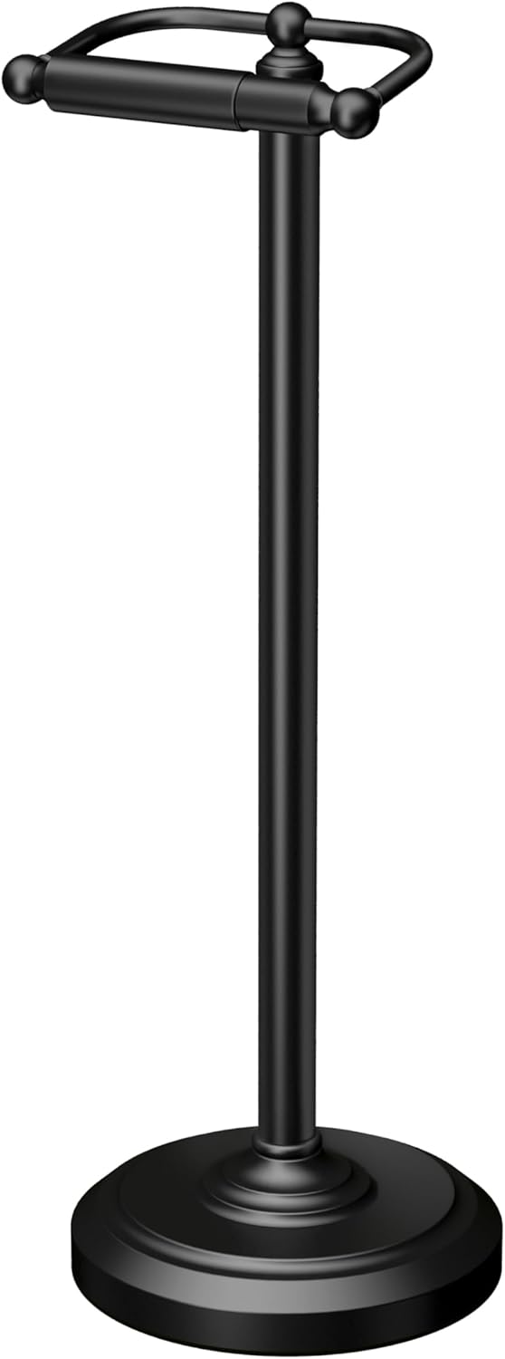 Gatco Freestanding Toilet Paper Holder in Matte Black for Luxury