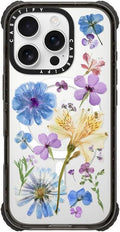 CASETiFY Ultra Impact iPhone 16 Pro Case - Pressed Floral Clear Black