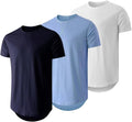 JMIERR Mens 3 Pack Cotton Hipster Longline Crewneck (Style V76R)