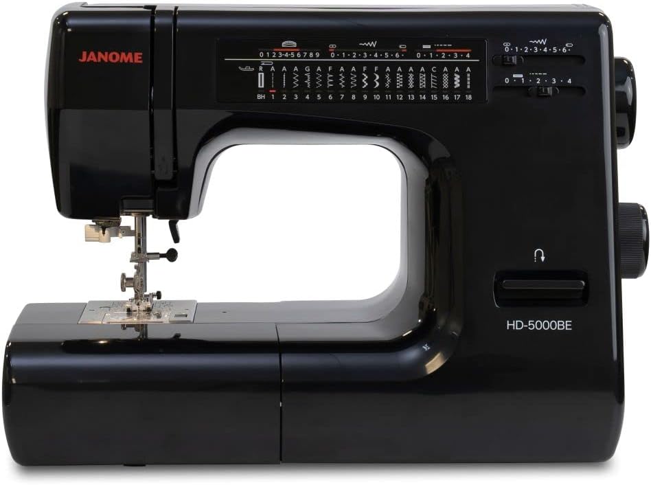Janome HD5000 Black Edition: Heavy Duty Sewing Machine + Bonus Quilt Kit