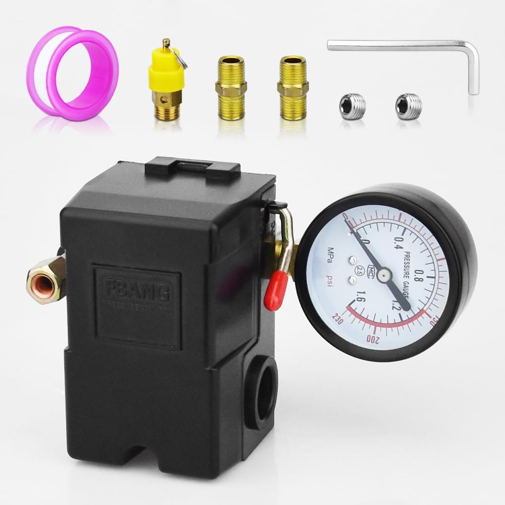 Universal 4-Way Air Pressure Switch with Gauge: Controlled Efficiency