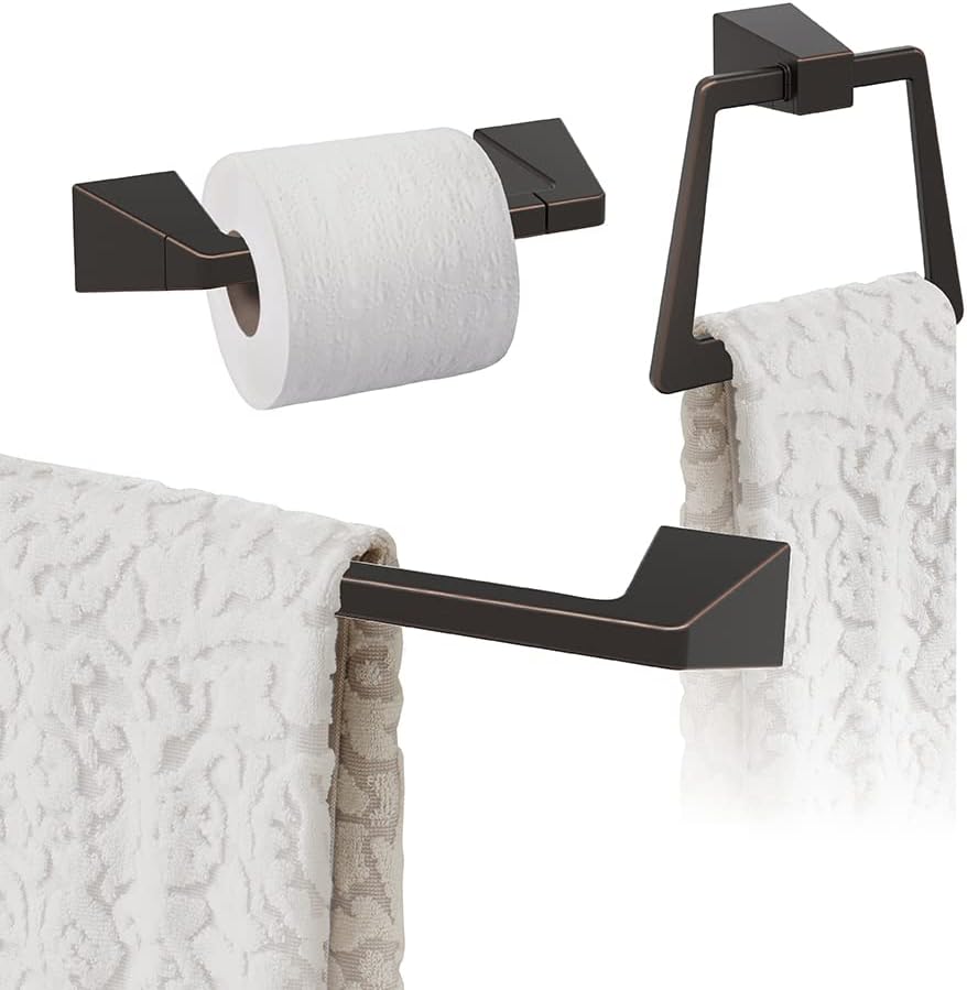 Amerock Blackrock Oil Rubbed Bronze Towel Bar Set for Bath