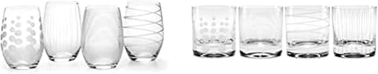 Mikasa Cheers Stemless Wine Glass Set and Old Fashioned Glasses