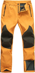 Men's Snow Ski Softshell Waterproof Fleece Lined Pants - Zipper Leg