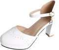 MEOTINA Mary Janes Heels for Women - Cute Bow Platform Pumps