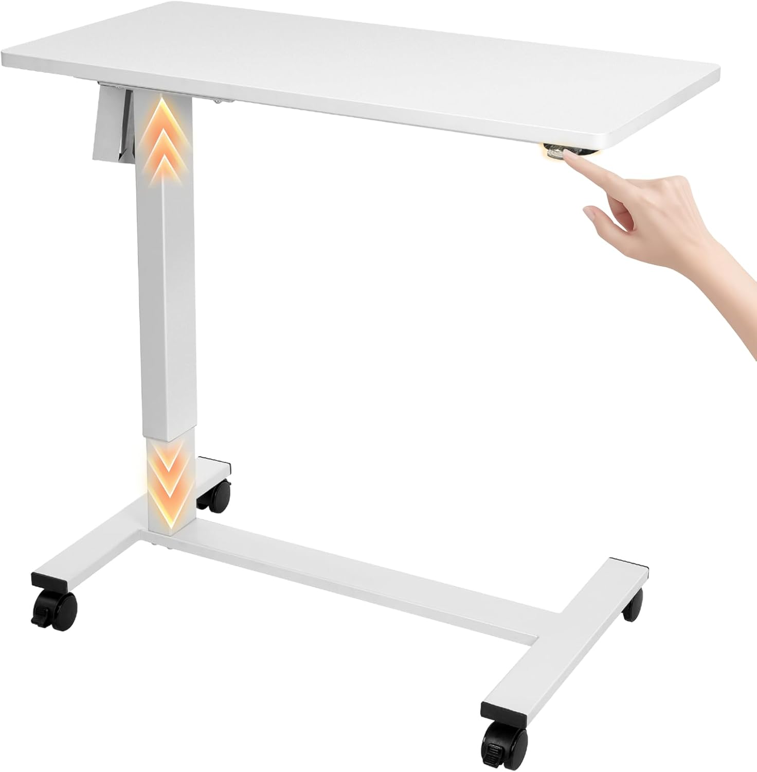 TOPSKY Electric Overbed Bedside Table with Wheels for Home Use