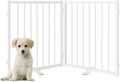 Full Metal Freestanding Dog Gate with Door - Sturdy Foldable Pet Fence