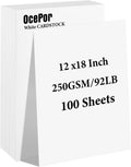 OcePor 100 Sheets White Cardstock 12 x 18 92lb/250gsm - Thick Craft