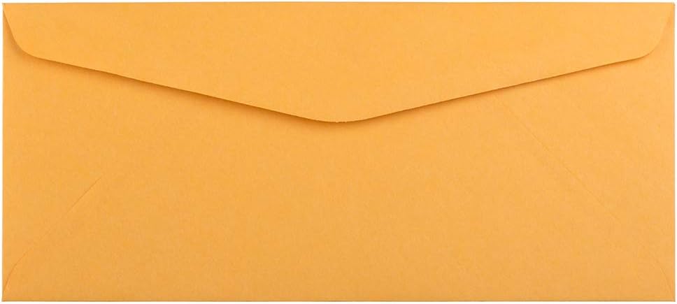JAM PAPER #10 Business Envelopes - Brown Kraft Manila Bulk Pack