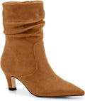 Coutgo Women's Slouchy Ankle Boots Low Kitten Heel (Style L16G)