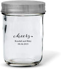 Personalized 8oz Mason Jar Drinking Glass with Lid - Custom Full Color