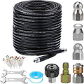 150ft Sewer Jetter Kit for Pressure Washer - 5800 PSI Drain Cleaner