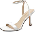 Women's Open Square Toe Ankle Strap Heeled Sandals - Chic Kitten Heels