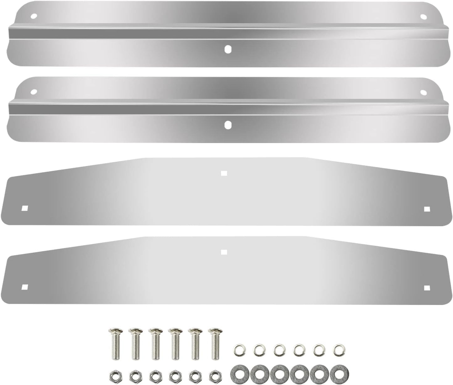 24in Stainless Steel Mudflap Weights with Backing Plate Set