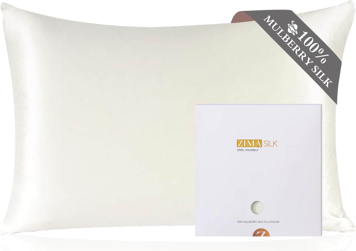 ZIMASILK 100% Pure Mulberry Silk Pillowcase for Hair and Skin
