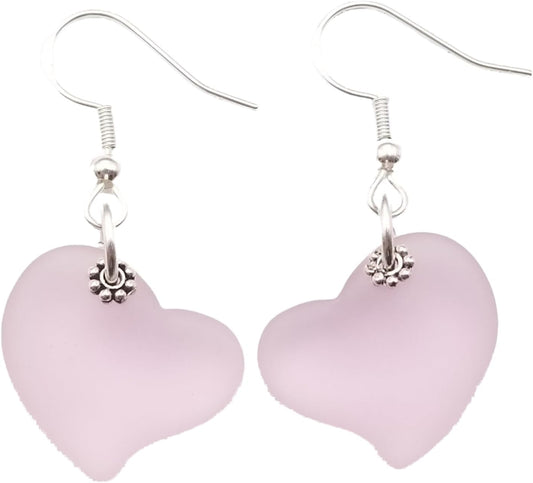 Yinahawaii Handmade Sea Glass Jewelry - Twin Hearts Earrings