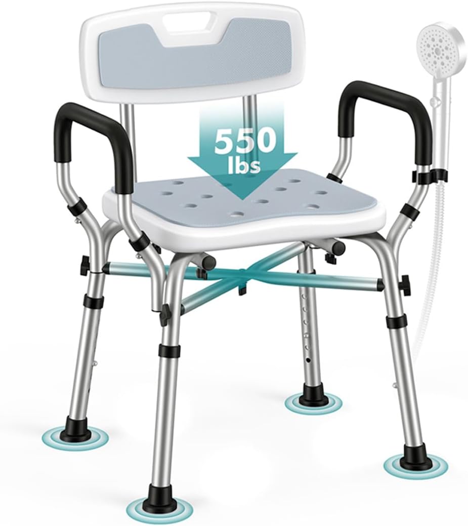VFAUOSIT Shower Chair for Elderly and Disabled - 550 lbs Capacity